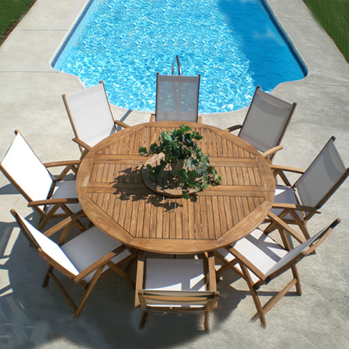 Teak 6′ Flip Table Set