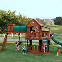 Woodridge Wooden Swing Set with Slide