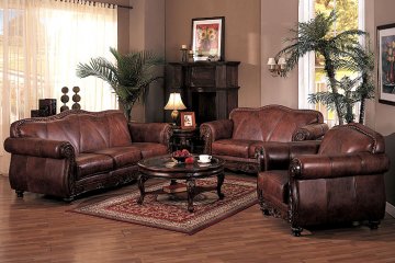 Covington Leather Sofa Set