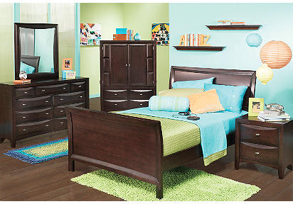 Ivy League Cherry Full Sleigh Bedroom