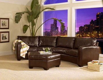 Jade Leather Sectional Sofa