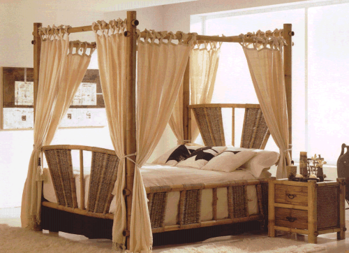Maui Bamboo Queen Canopy Bed