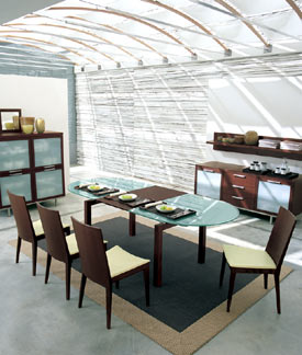 Movement Oval Expandable Glass Dining Set