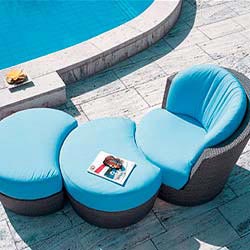 Rausch Outdoor Wicker Eden Roc Ottoman