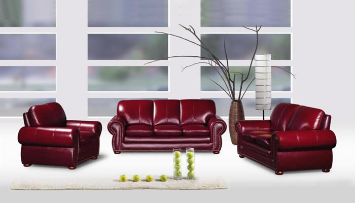 Red Leather Living Room