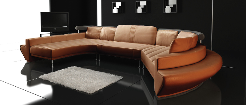 Leather Sectional Sofa Set