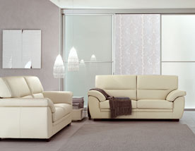 Modern White Leather Living Room