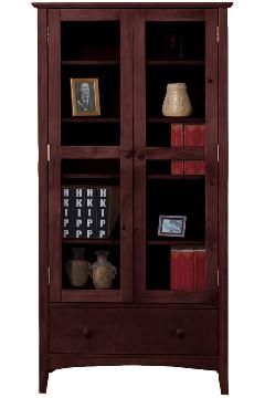 Elegant Bookcase with Glass Doors