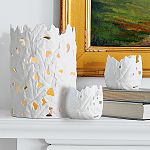 White Art Candle Holders