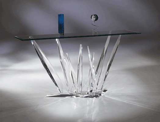 Crystal-Glass Sofa Table