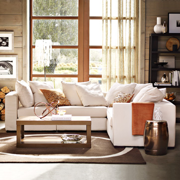 Elegant White Sectional Sofa