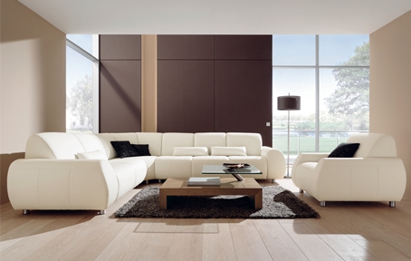 White Leather Living Room