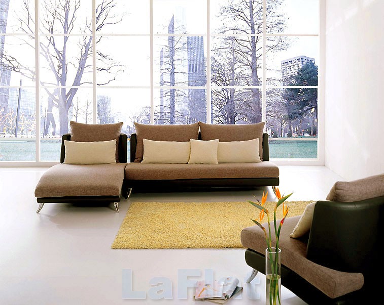 Leather and Fabric Living Room