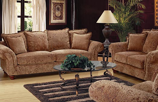 Flowery Fabric Living Room