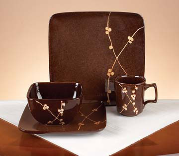 Chocolate Flower Dinnerware Set