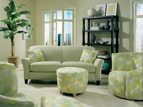 Green Living Room Design