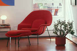 Red Chair and Ottoman