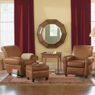 Leather Chair and Ottoman