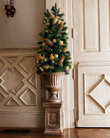 Lighted Tree on Pedestal