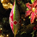 Red and Green Teardrop Ornament