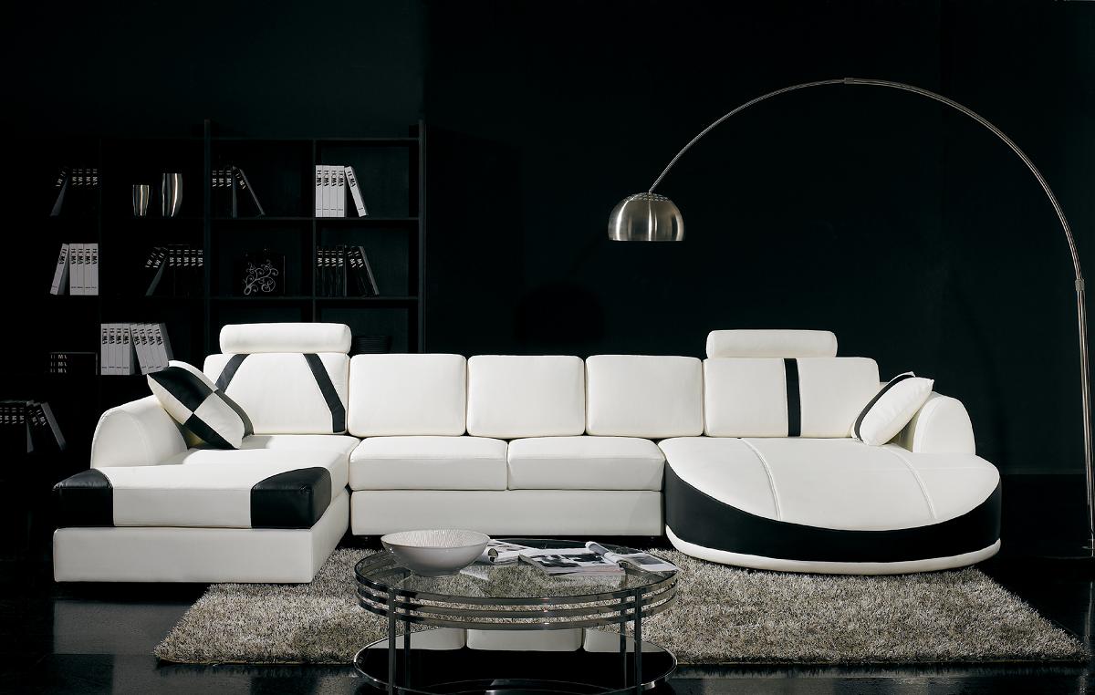 Ultra Modern Black and White Sectional Sofa