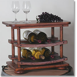 Tabletop Wine Stave Display Shelves