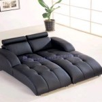 Contemporary Black Leather Double Lounger Chaise