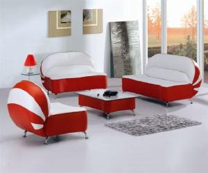 Red and Whte Extraordinary design living room set