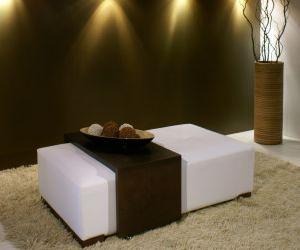 White Leather Elegant Ottoman