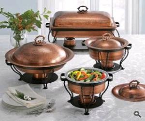 Copper-finish Chafing Dishes