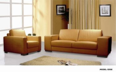 Italian Leather Orange Living Room Set