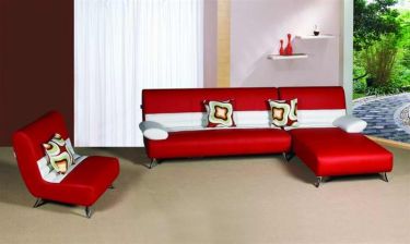 Leather Two-Toned Sectional Sofa