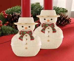 Snowman Taper Holders