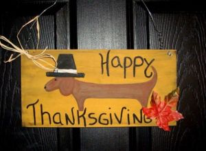 Thanksgiving Door Decoration Dachshund