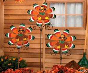 Turkey Pinwheel Yard Stakes