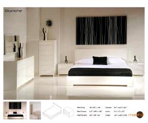 Modern High Gloss White Bedroom Set