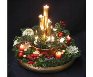 Christmas Santa Lighted Centerpiece