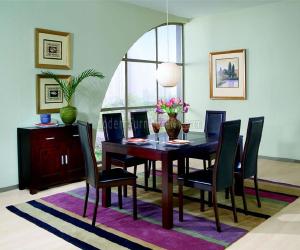 Dining Room with Black Glass Top