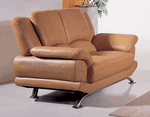 Elegant Caramel Leather Loveseat