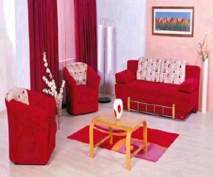 European Red Fashion Sofa Chair Set