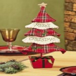 Red, White and  Green Tabletop Tree