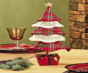 Red, White and  Green Tabletop Tree