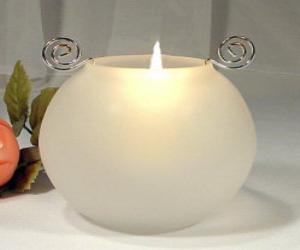 Small Frosted White Votive Candle Holder
