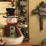Snowman with Bird