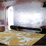 White and Gold Leaves Rug
