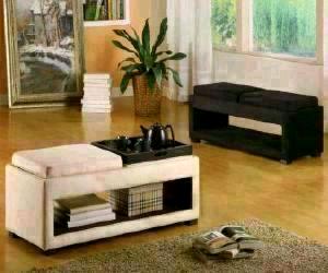 Double Tray Bench In Cream