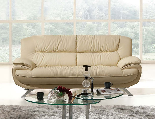 Leather Upholstered Comfortable Sofa