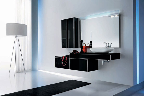 Modern Black Glass Bathroom