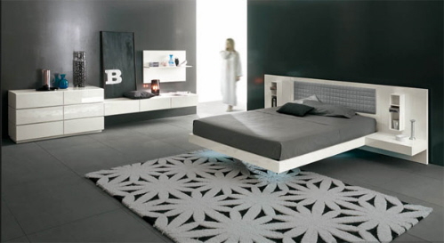 Modern White  Floatting Bed