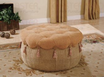 Round Fabric Ottoman